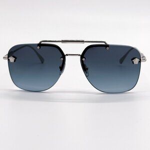 NEW VERSACE SUNGLASSES VE2296 1000/V1 SILVER UNISEX EYEWEAR VE2296 1000V1